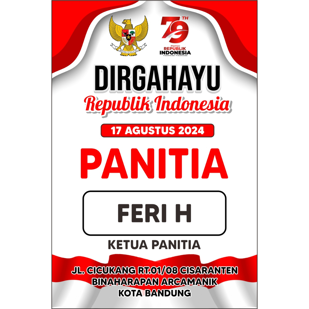 Jual ID CARD HUT RI NAME TAG ID CARD PANITIA 17 AGUSTUS ID CARD