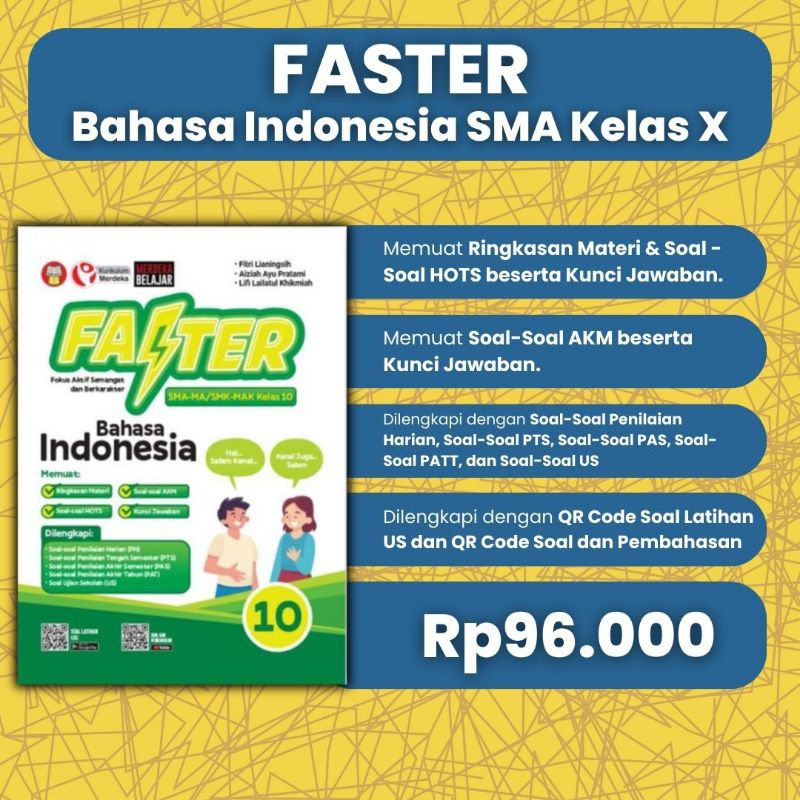 Jual Buku Ringkasn Materi Dan Latihan Soal Faster Bahasa Indonesia Sma