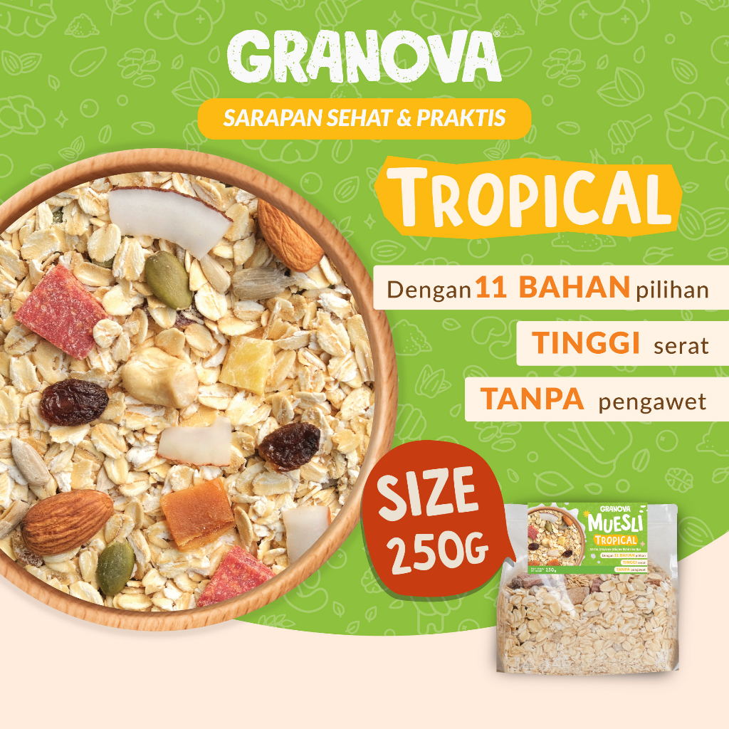 Jual Granova Tropical Muesli Oat Dengan Buah Kering Kacang