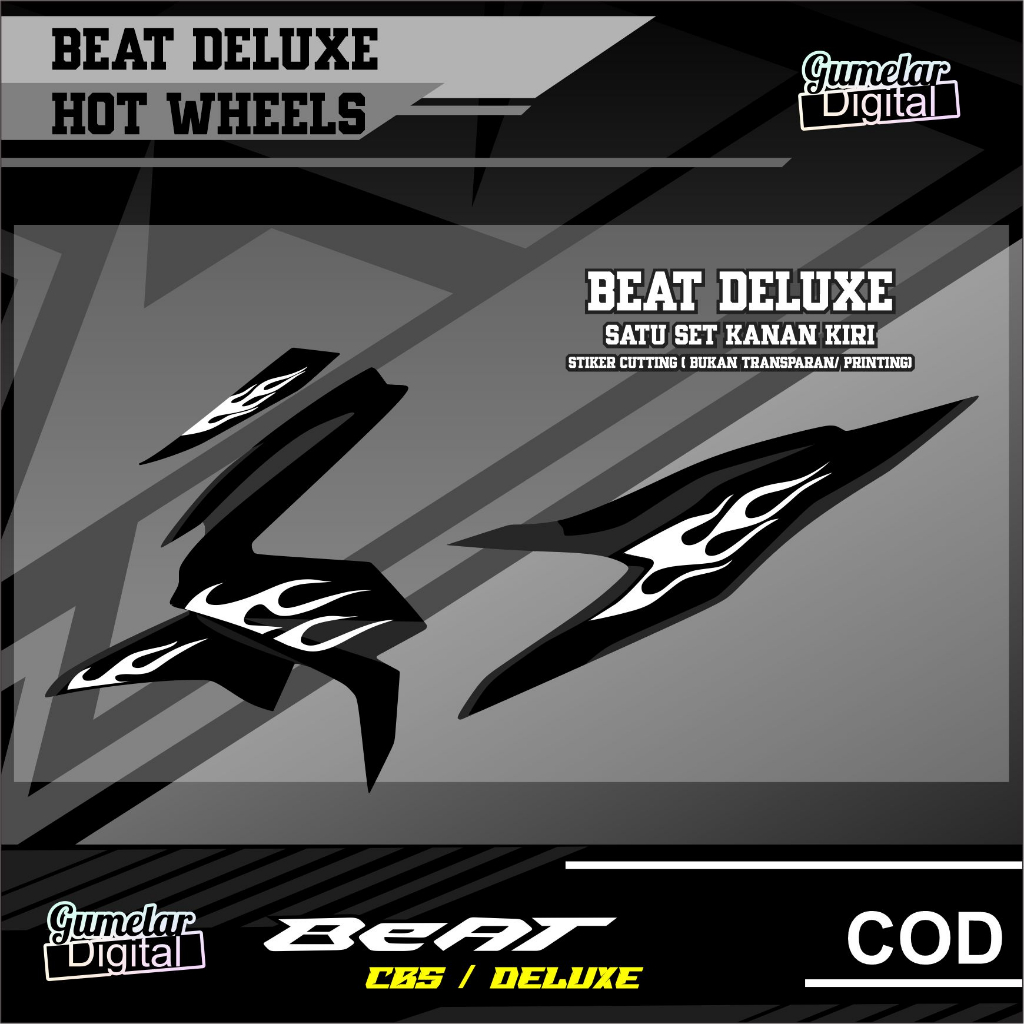 Jual Cutting Stiker Striping Beat Deluxe Beat Street Design Api Hot