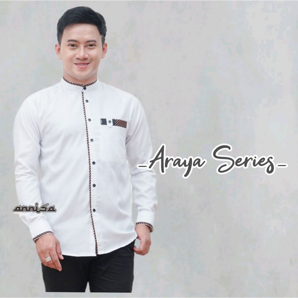 Jual Al Qorni Baju Koko Pria Ukuran Dewasa Motif Araya Series Kombinasi