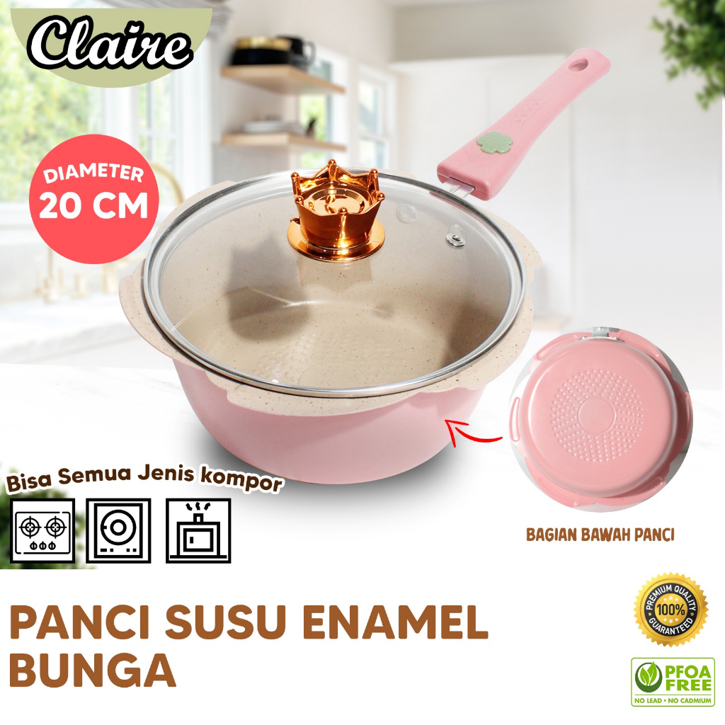 Jual Panci Susu Bunga Enamel Panci Rebus Uk 20cm Panci Susu Anti