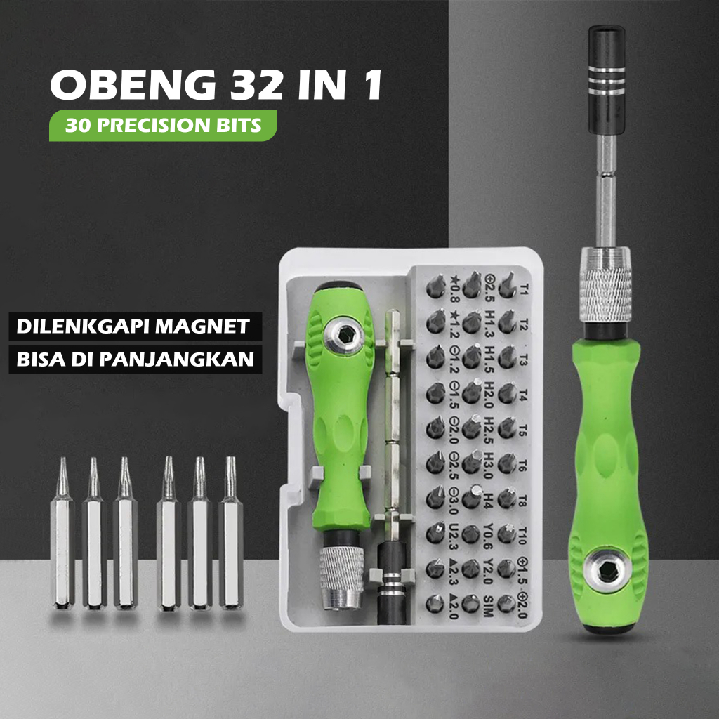 Jual Obeng Set Reparasi 32 In 1 Magnetic Screwdrivers Repair Tool For