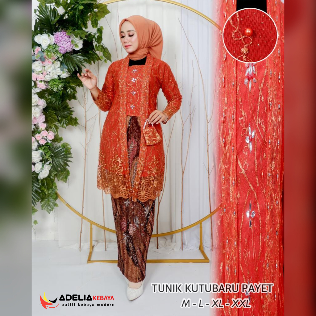 Jual Ak Setelan Tunik Kutubaru Tulle Payet Kebaya Modern Outfit