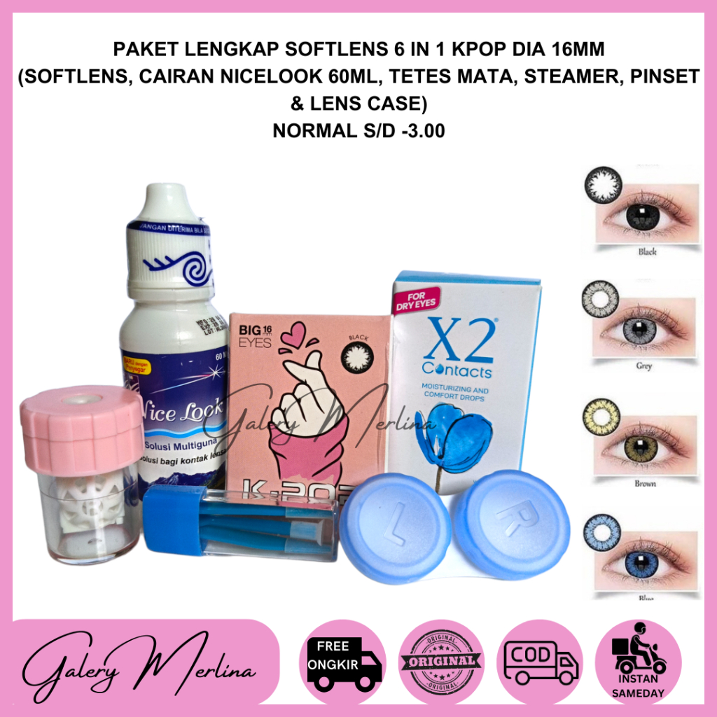 Jual Paket Lengkap Softlens In Kpop Dia Mm Normal Minus S D