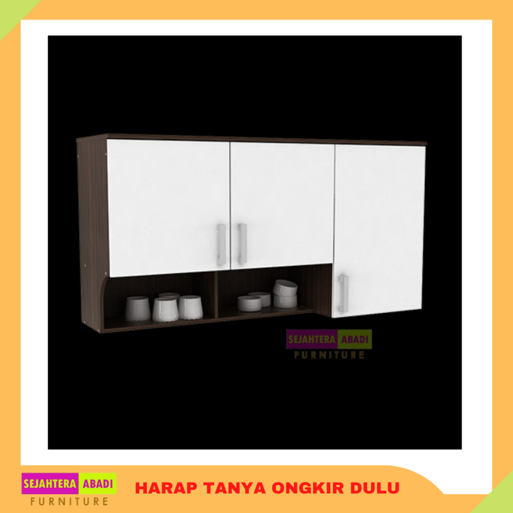 Jual Kitchen Set Atas 3 Pintu Rak Dapur Gantung Minimalis Olympic