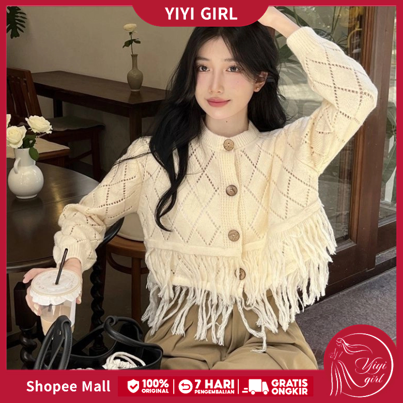 Jual Yiyi Girl Korean Style Cardigan Rajut Wanita Lengan Panjang