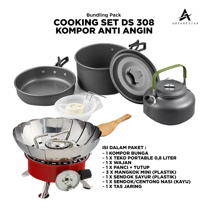 Jual Antarestar Official Paket Alat Masak Camping Outdoor Cooking Set