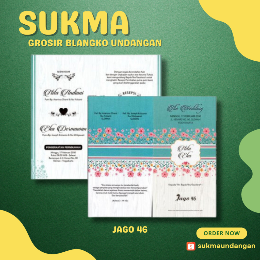 Jual KERTAS BLANGKO UNDANGAN NIKAH MURAH JAGO 46 SUKMA UNDANGAN