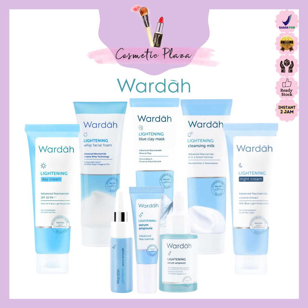 Jual Wardah Lightening Series Serum Ampoule Face Toner Day Night Cream