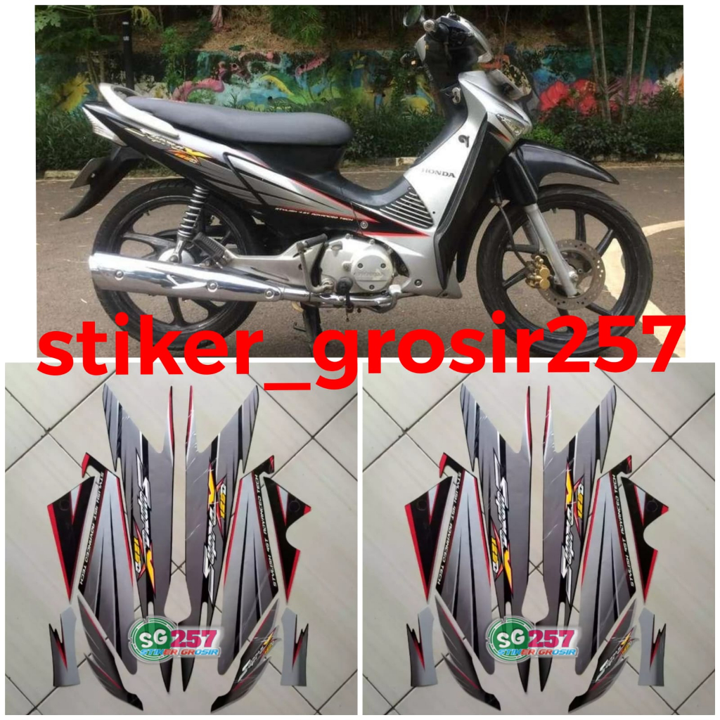 Jual STIKER STRIPING LIS LES BODY HONDA SUPRA X 125D 2005 HITAM