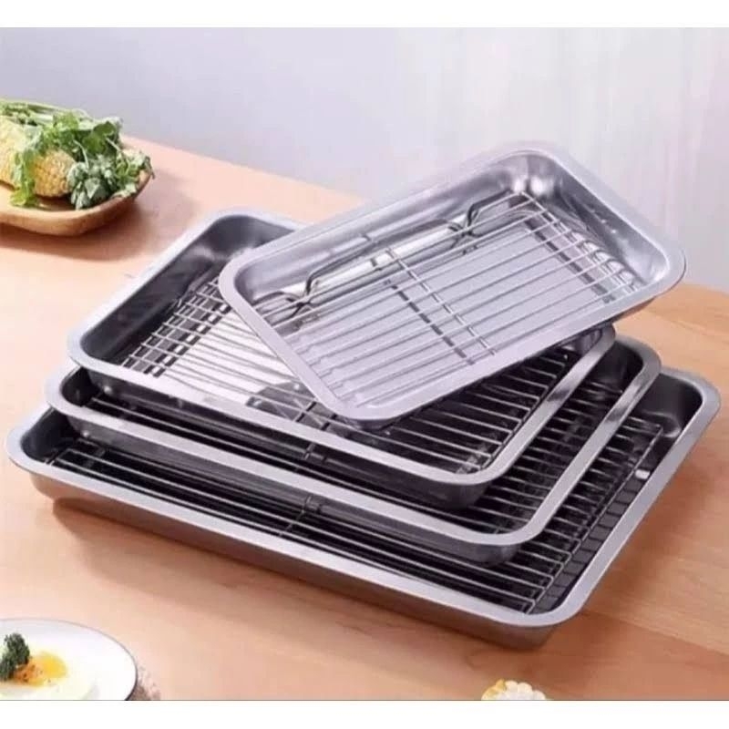 Jual NAMPAN SET COOLING RACK BAKI PENDINGIN MAKANAN RAK PENIRIS KUE