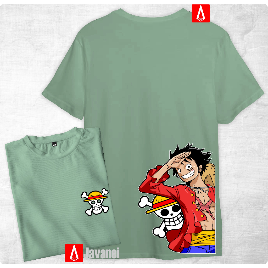 Jual Kaos Anime Luffy Bottom One Piece Cotton Combed 30s Premium