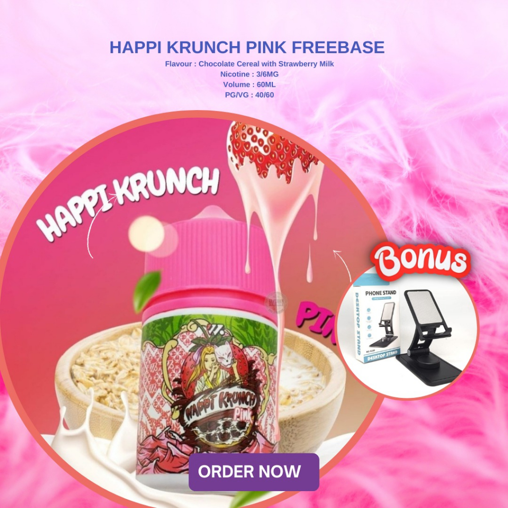 Jual Happi Krunch V3 PINK 60ML By Wise Juice X Ariffarisan Liquid