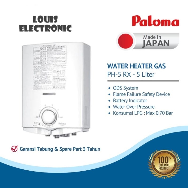 Jual Water Heater Gas Paloma Ph Rx Lpg Ph Rx Pemanas Air Tabung Gas