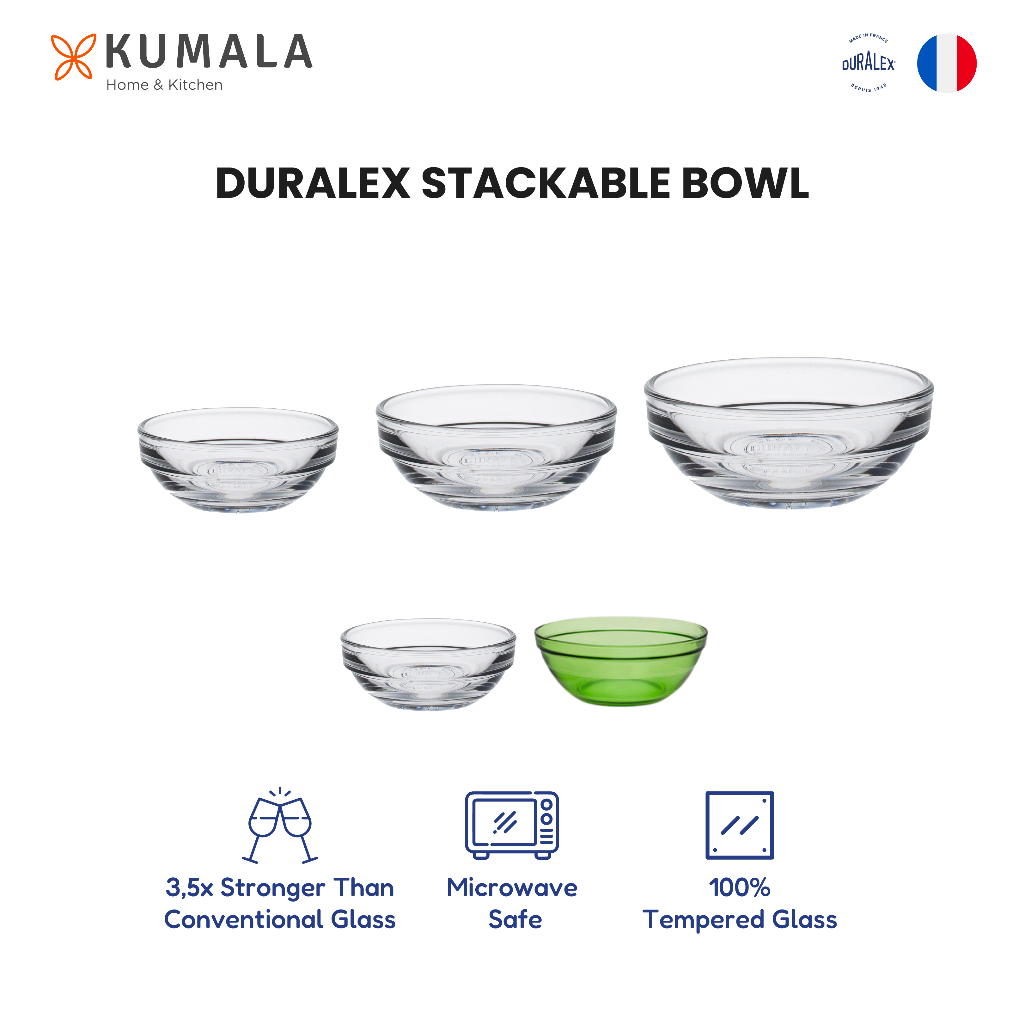 Jual DURALEX STACKABLE BOWL Mangkok Aduk Adonan Kaca Glass Mixing