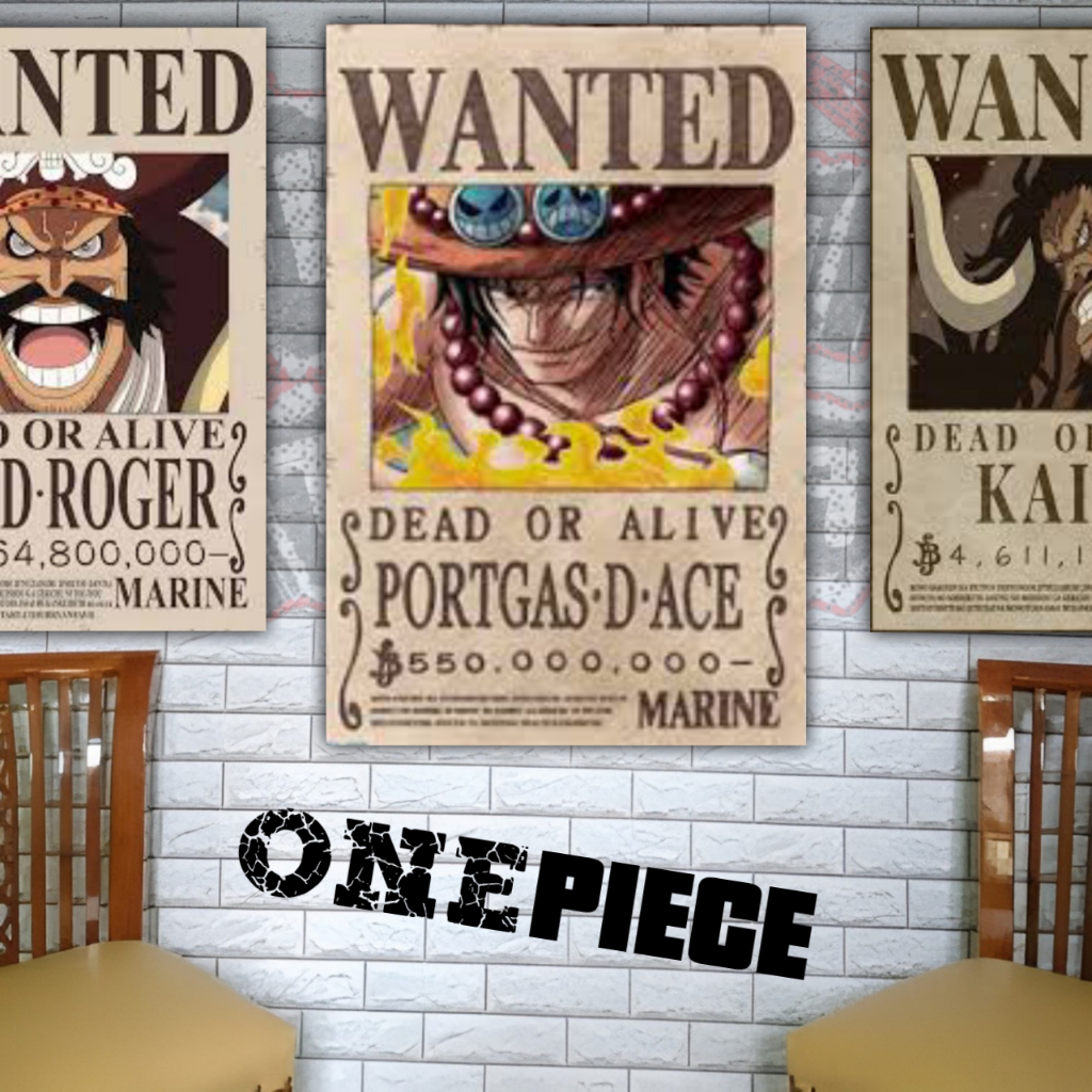 Jual Poster Bounty One Piece Wanted 1 Set Crew Poster Dinding Kamar