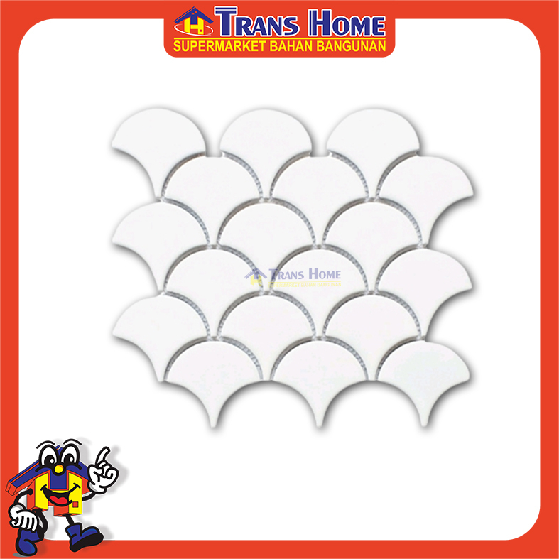 Jual Mosaic Mozaik Mozza Tile Fan Glossy White And Maxi Antica Dus