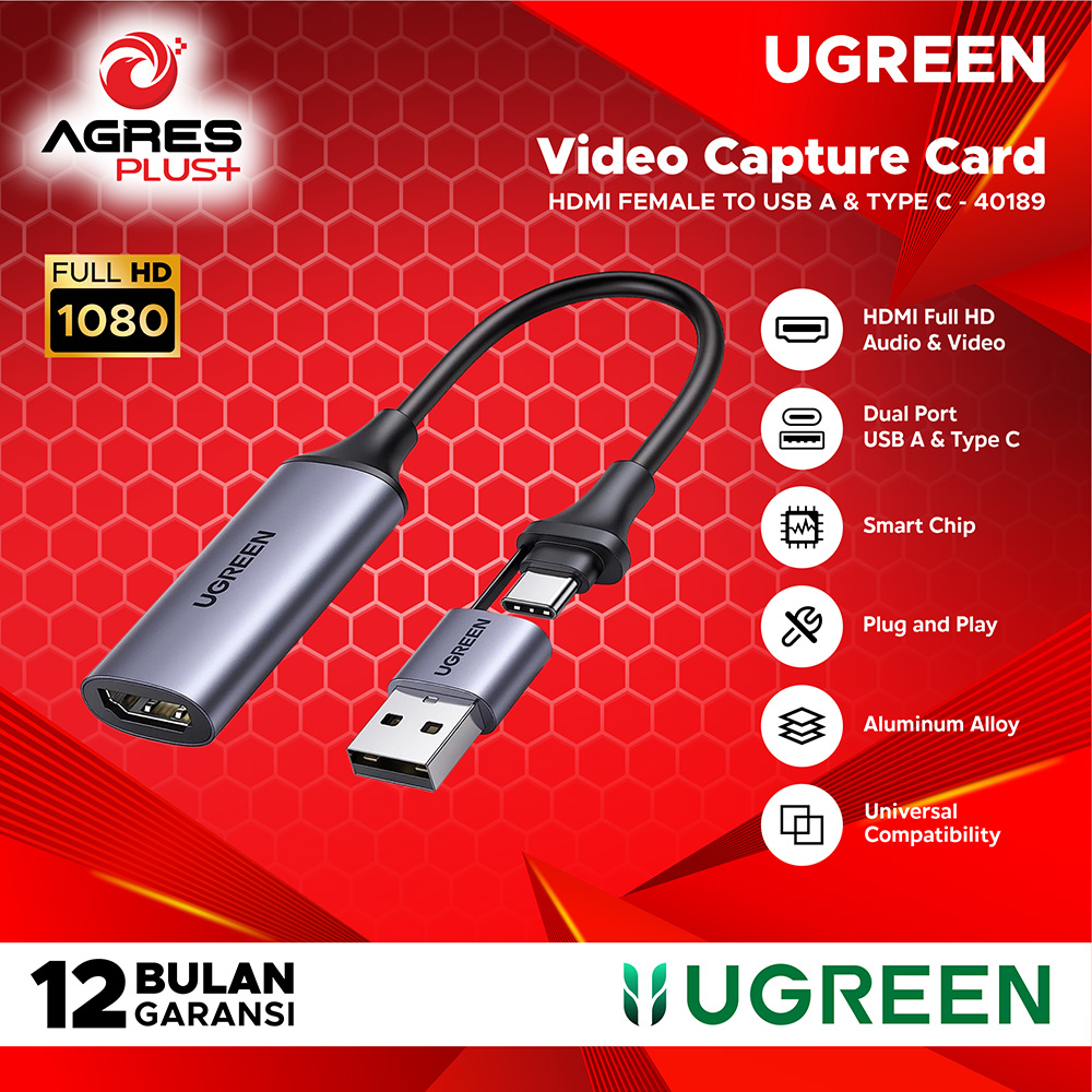 Jual UGREEN Video Capture Card HDMI HD 4K Mac Windows Android AGP