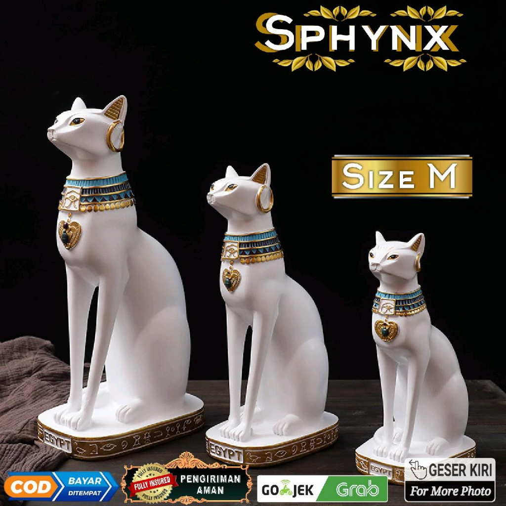 Jual Patung Sphynx Cat SIZE M Patung Pajangan Hiasan Kucing Egypt