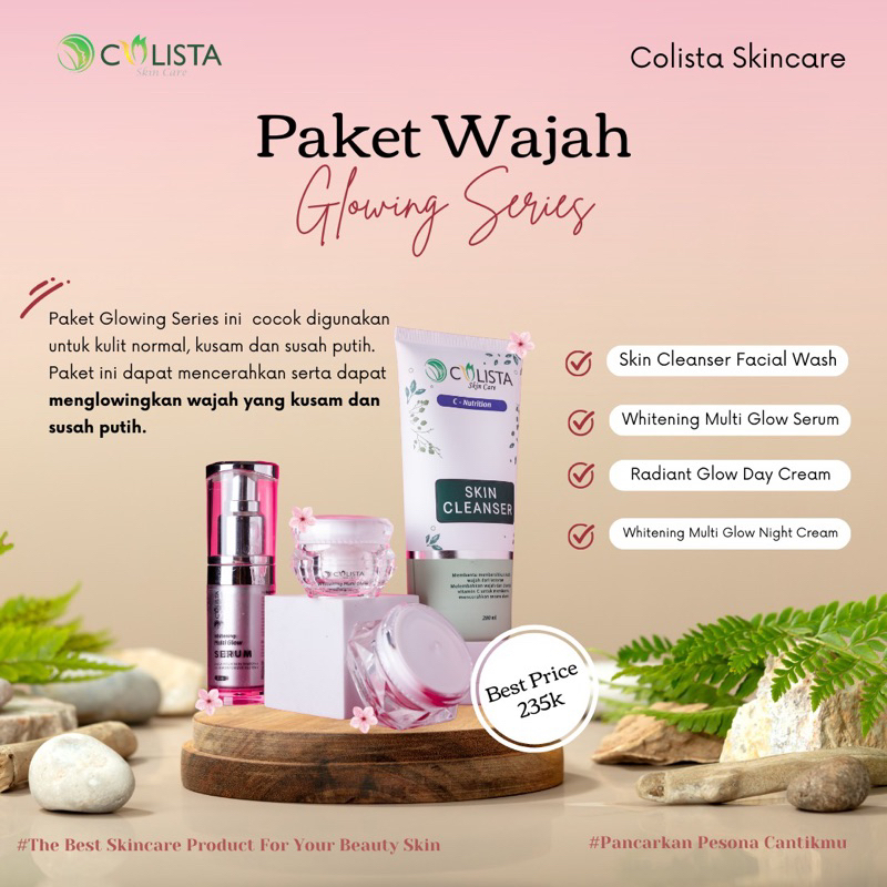 Jual Paket Glowing Series Colista Skincare PEMUTIH WAJAH AMPUH BPOM