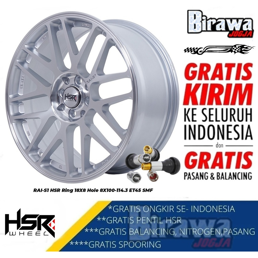 Jual Velg Racing Ring 18 HSR RAI S1 R18 Pcd 4x100 4x114 3 Untuk Mobil