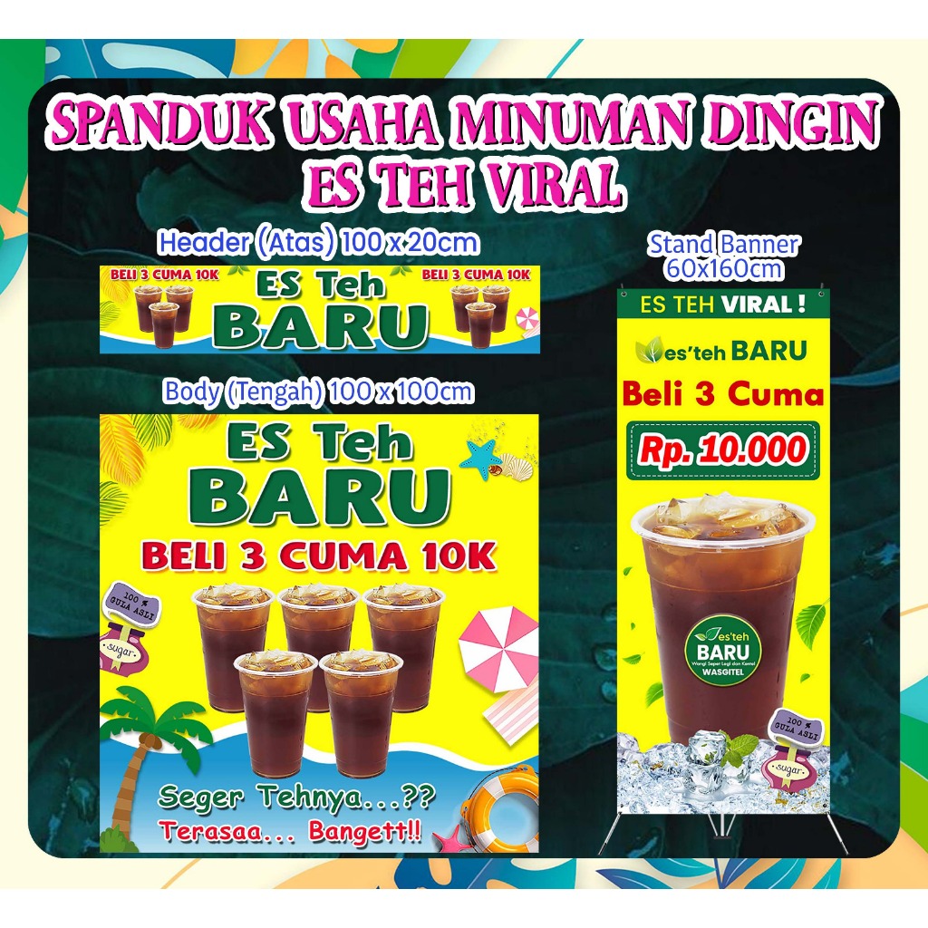 Jual Spannduk Banner Teh Poci Standing Banner Cetak Spanduk Jualan Es