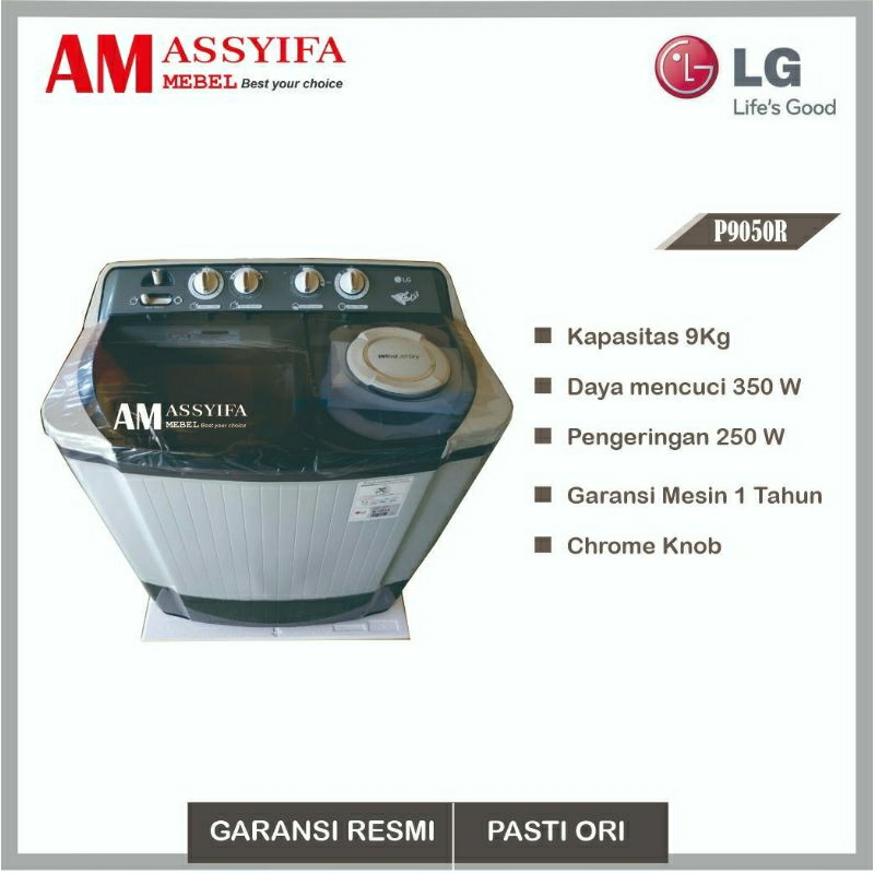 Jual MESIN CUCI LG 2 TABUNG 9KG P9050R GARANSI RESMI Shopee Indonesia