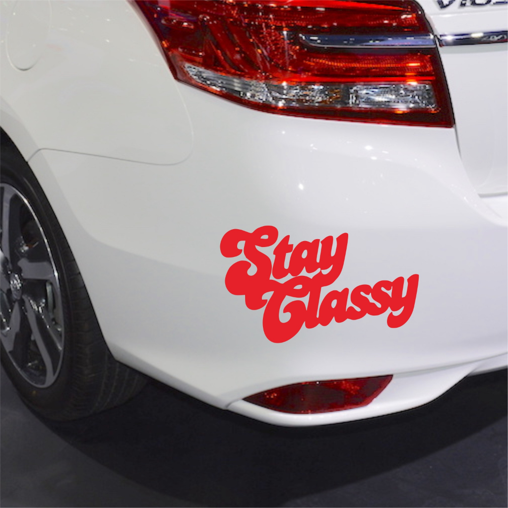 Jual Cutting Sticker Stay Classy Bumper Mobil Stiker Variasi Penutup