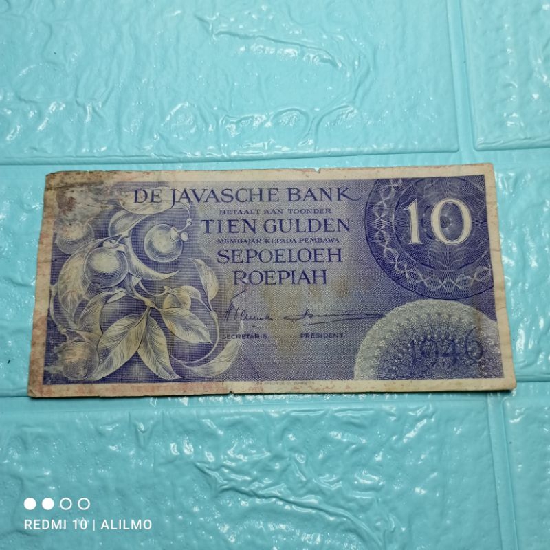 Jual 10 Gulden Seri Federal Ungu Tahun 1946 FYM 058157 Shopee Indonesia