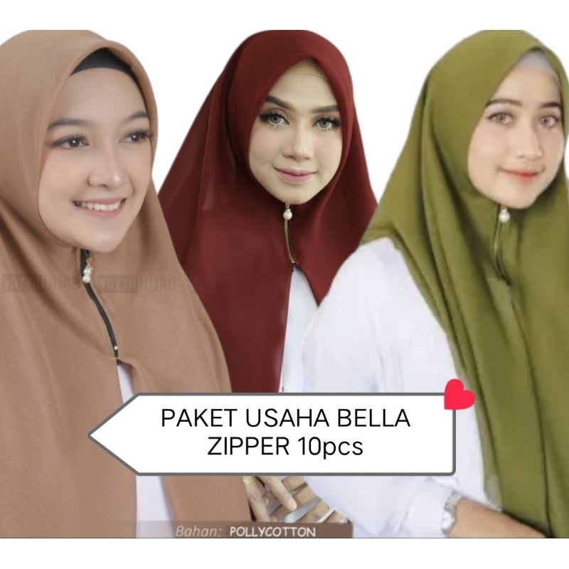 Jual Paket Usaha 10pcs Hijab Instan Bella Zipper Shopee Indonesia