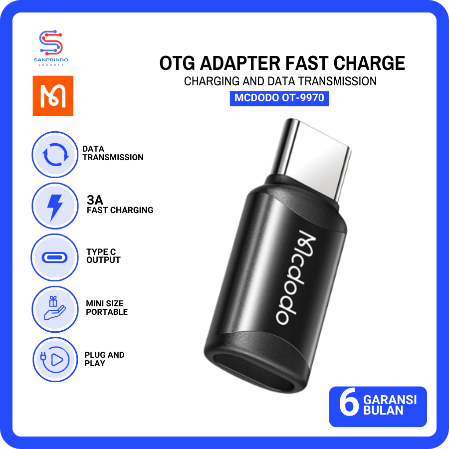 Jual MCDODO OT 9970 Converter OTG Micro USB To Type C Fast Charging 3A