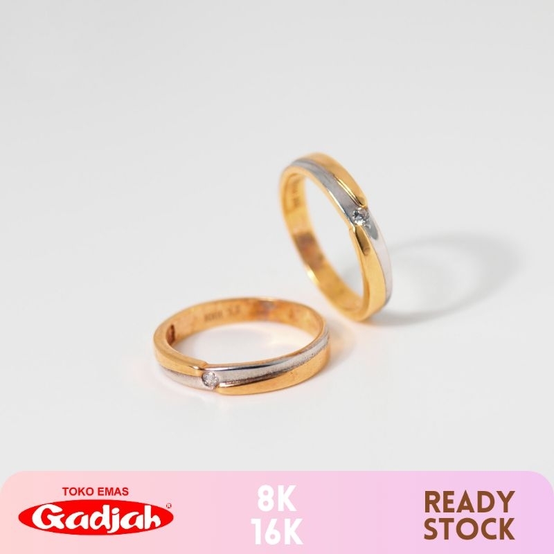 Jual Cincin Emas Kawin Mata Garet Putih Silang Toko Emas Gadjah