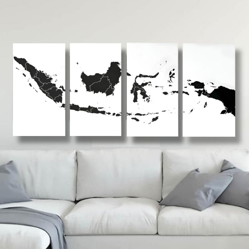 Jual Wall Decor Peta Indonesia Set Poster Kayu Map Pajangan