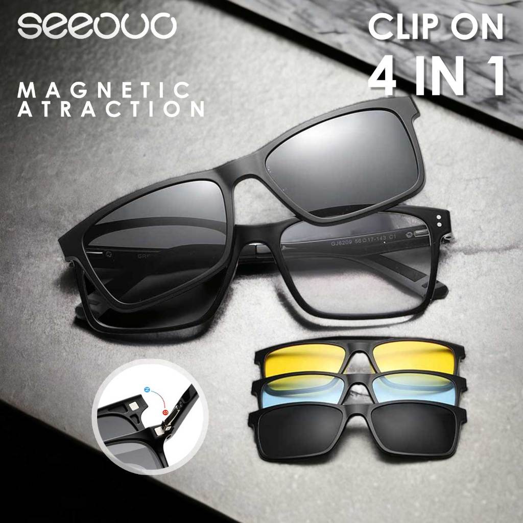 Jual Seeouo Kacamata Clip On In Free Lens Polarized Model Kotak