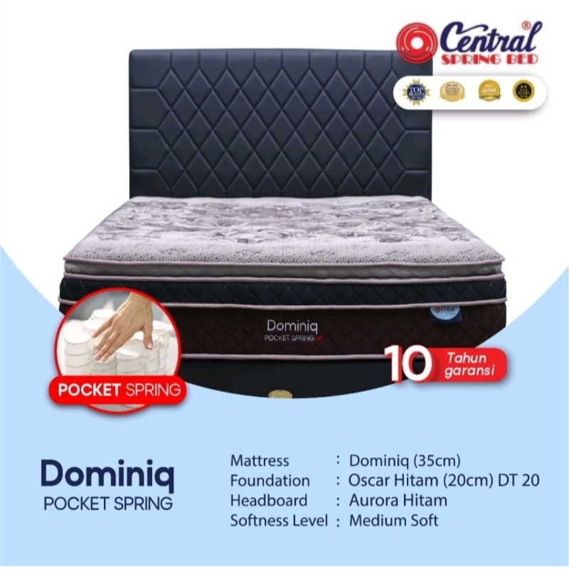 Jual Springbed Central Dominiq Pocket Springs Pilowtop On Plushtop