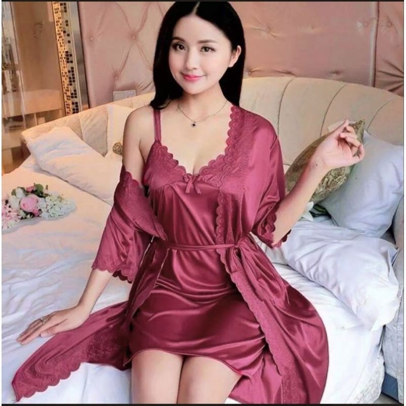 Jual Sn Baju Tidur Kimono Set Lingerie Sexi In Ukuran L Tricot