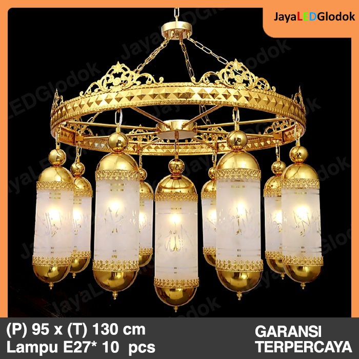 Jual Lampu Gantung Klasik Masjid Maroko Void Antik Emas Isi 10 Shopee