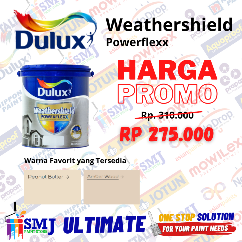 Jual Cat Tembok Eksterior Dulux Weathershield Powerflexx Peanut Butter