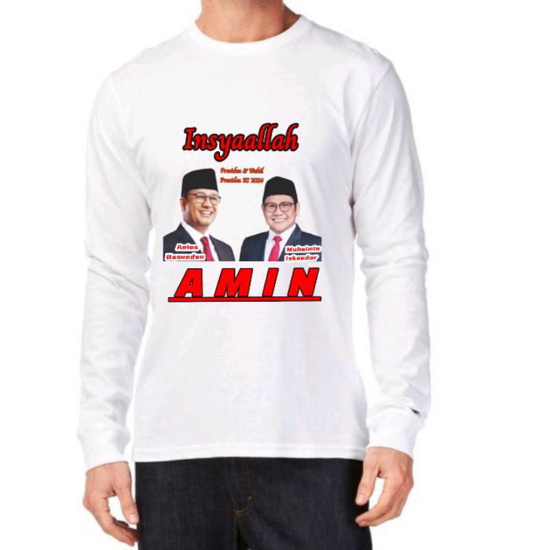 Jual Kaos Baju Anies Baswedan 2024 Amin Lengan Panjang Shopee Indonesia