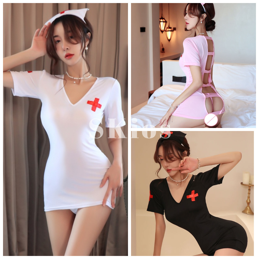 Jual Sexy Lingerie Cosplay Costume Nurse Dress Kostum L507 Shopee