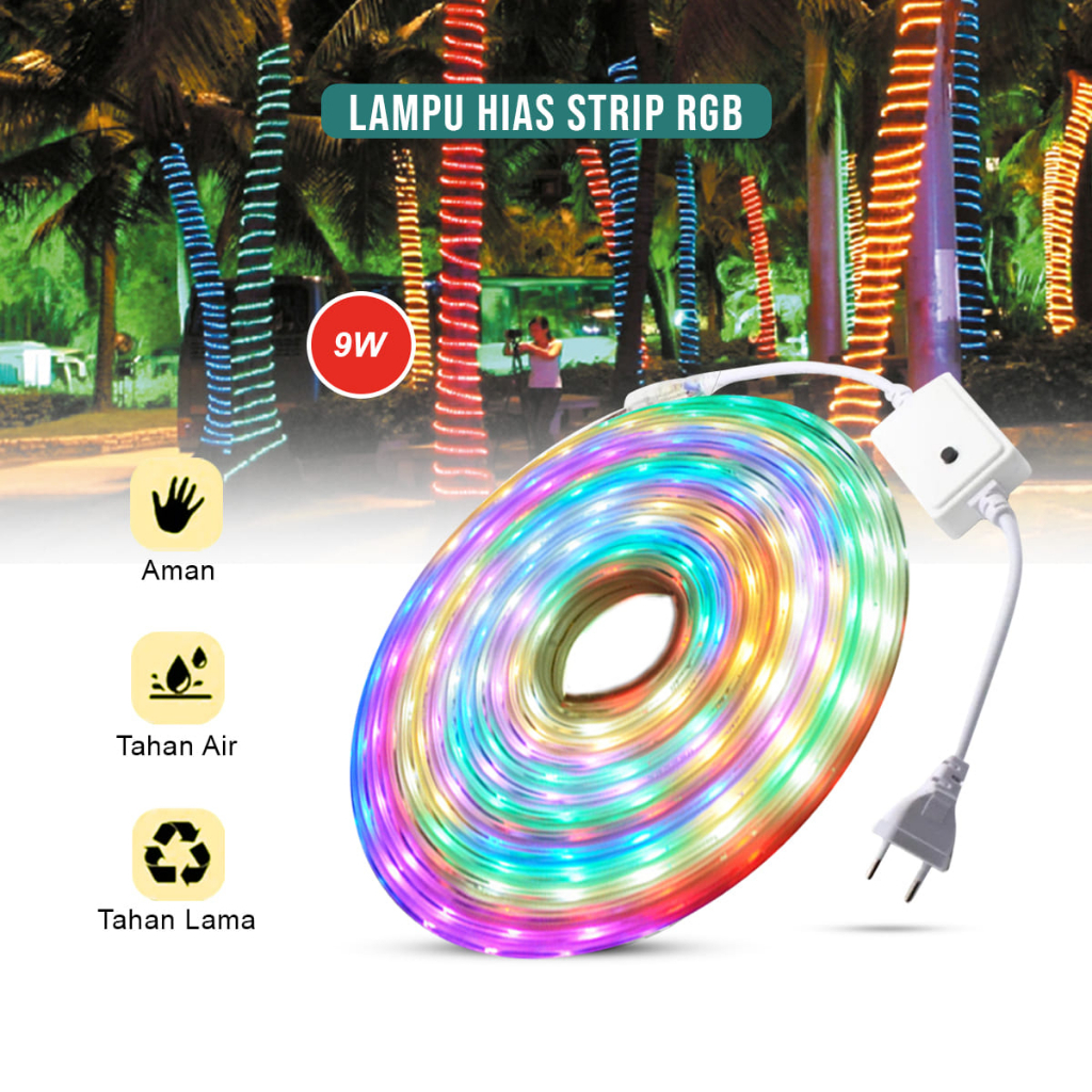 Jual Lampu Led Strip RGB SMD 3528 Rope Light 7Meter 8Meter FullLampu