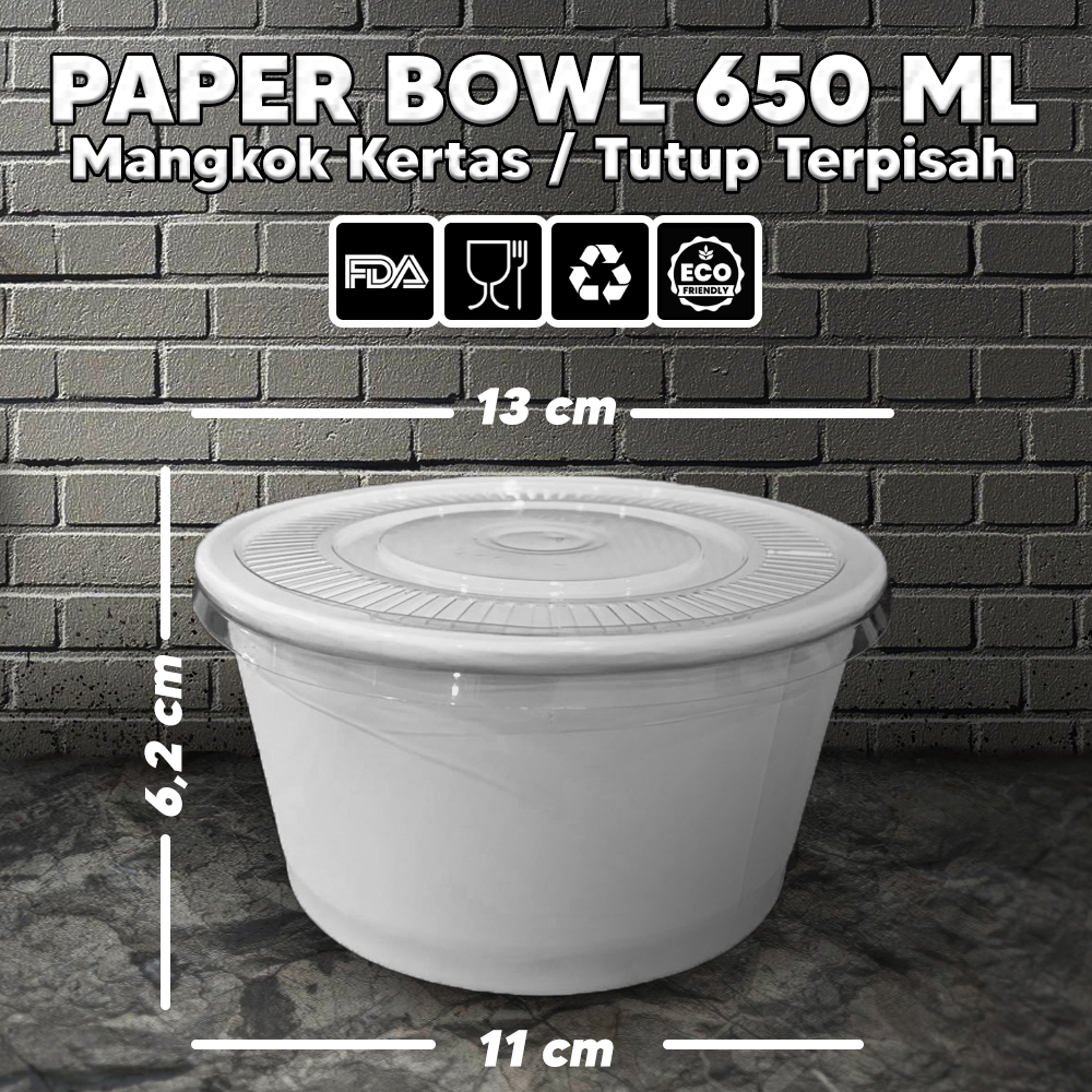 Jual Paper Bowl Tebal Ml Mangkuk Tahan Panas Microwave Mangkok