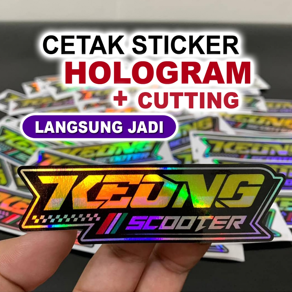 Jual Cetak Stiker Hologram Cutting Sticker Gilap Kilap Warna Sticker