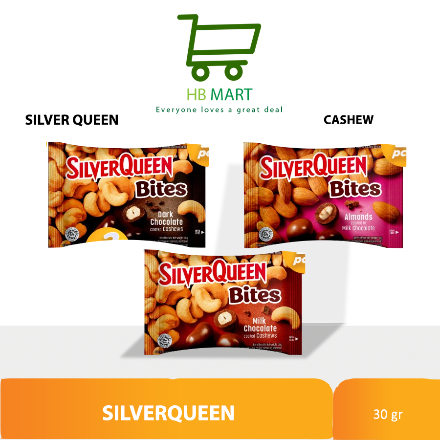 Jual Silver Queen Bites Milk Chocolate Coated Cashews Almond Dark