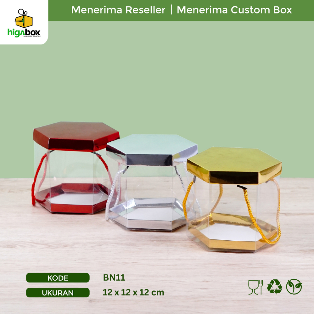 Jual Kotak Kado Gift Box Hexagon Box Mika Segi Enam Cm Kotak