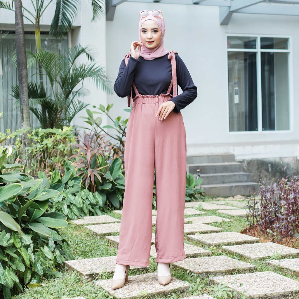 Jual Najwa Jumpsuit Wanita Korean Style Layca Cringkle Shopee Indonesia