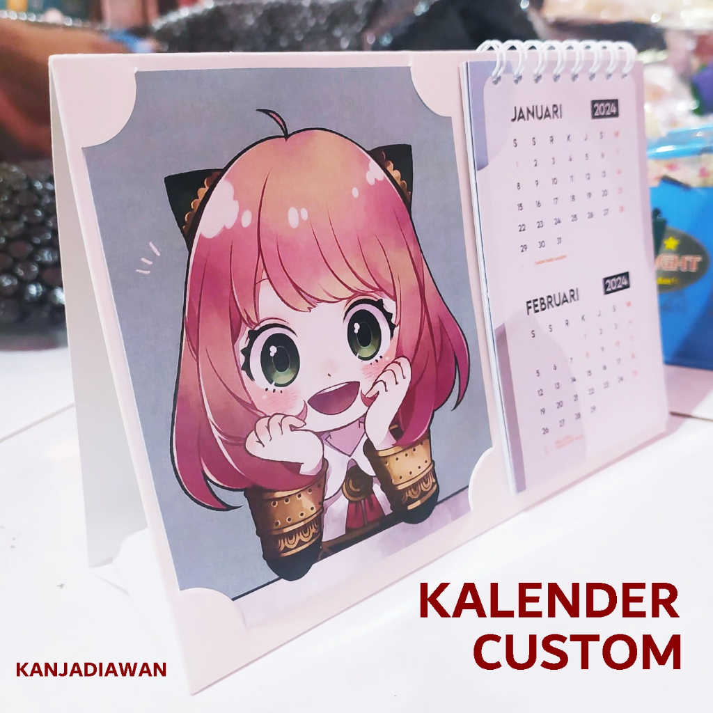 Jual KALENDER MEJA ANIME Anya Forger CUSTOM Kalender Duduk 2024