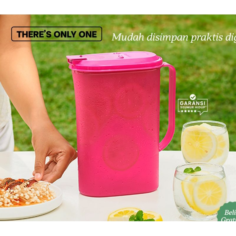 Jual Fridge Jug Pitcher 2L Tupperware Teko Air Pink Burgundy Shopee