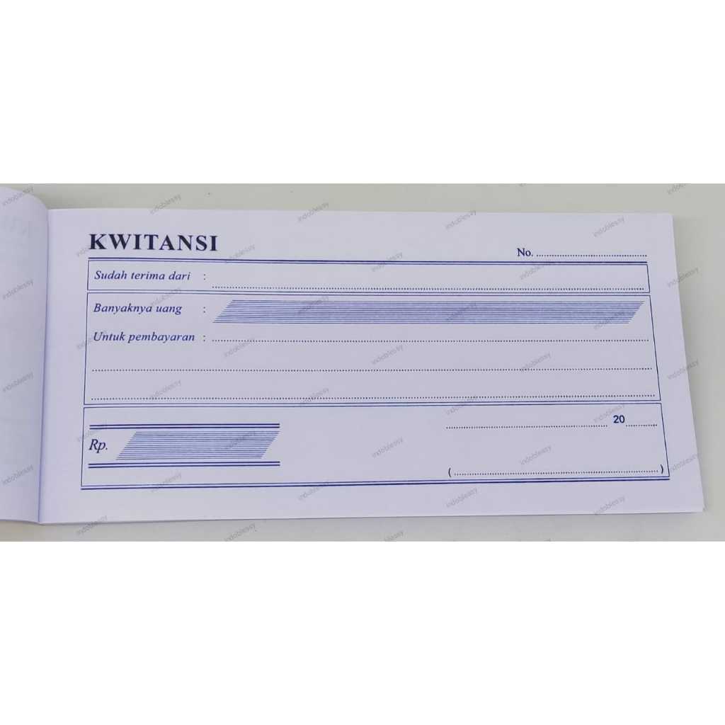 Jual KWITANSI Receipt 1 3 FOLIO 1 Rangkap HVS 1 Ply BUKU BUKTI